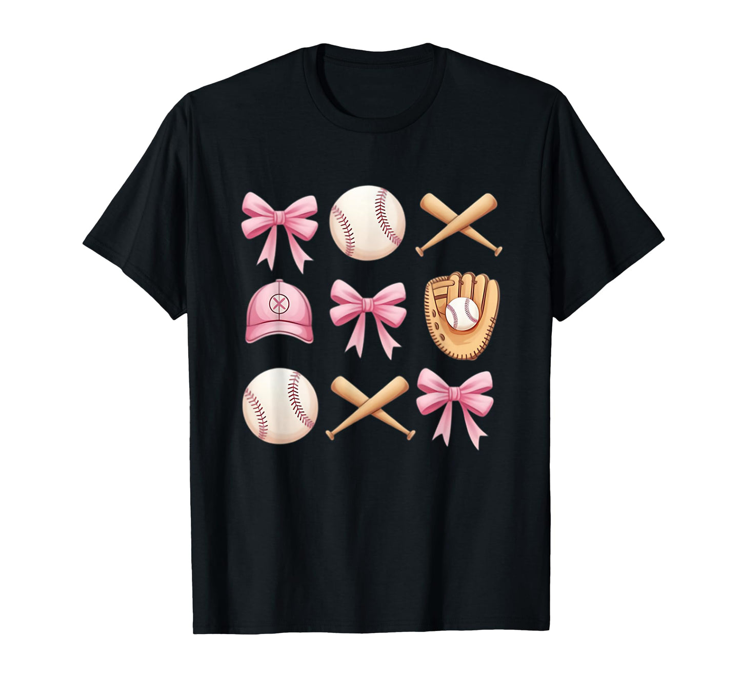 Baseball Coquette Bow Mom Sister T-Shirt - Casual Everyday Wear Men Women - T-Shirt, Sweatshirt, Hoodie