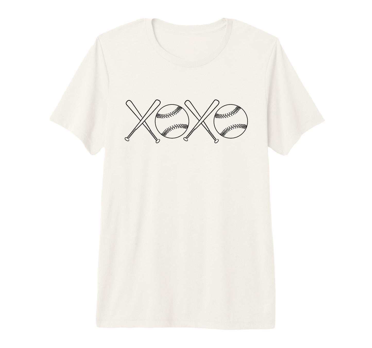 Baseball Mom Xoxo Tri Blend T-Shirt - Streetwear Style for Adults - T-Shirt, Sweatshirt, Hoodie