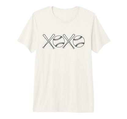 Baseball Mom Xoxo Tri Blend T-Shirt - Streetwear Style for Adults - T-Shirt, Sweatshirt, Hoodie