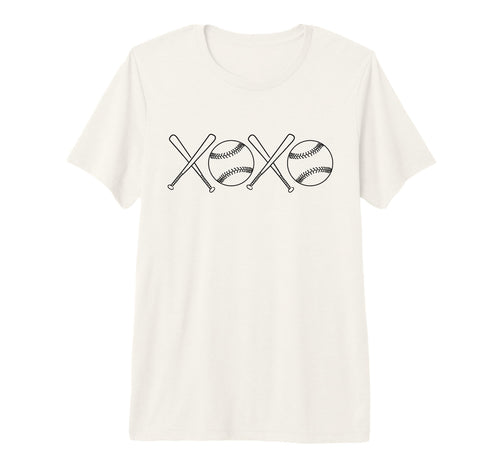 Baseball Mom Xoxo Tri Blend T-Shirt - Streetwear Style for Adults - T-Shirt, Sweatshirt, Hoodie