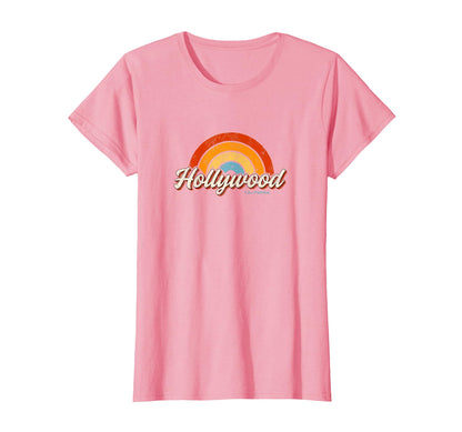 Hollywood California Ca Rainbow 70S T-Shirt - Fun Novelty Design Men Women - T-Shirt, Sweatshirt, Hoodie
