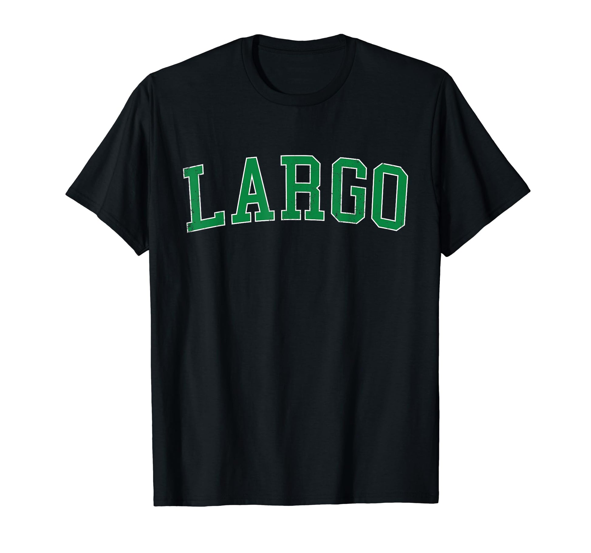 Largo Md Distressed Green Varsity T-Shirt - Novelty Apparel Men Women - T-Shirt, Sweatshirt, Hoodie