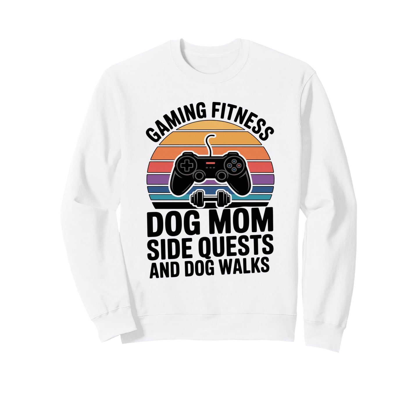 Gaming Fitness Dog Mom Side Sweatshirt - Aesthetic Graphic Men Women - T-Shirt, Sweatshirt, Hoodie