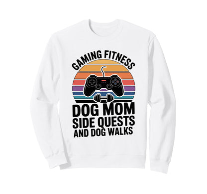 Gaming Fitness Dog Mom Side Sweatshirt - Aesthetic Graphic Men Women - T-Shirt, Sweatshirt, Hoodie