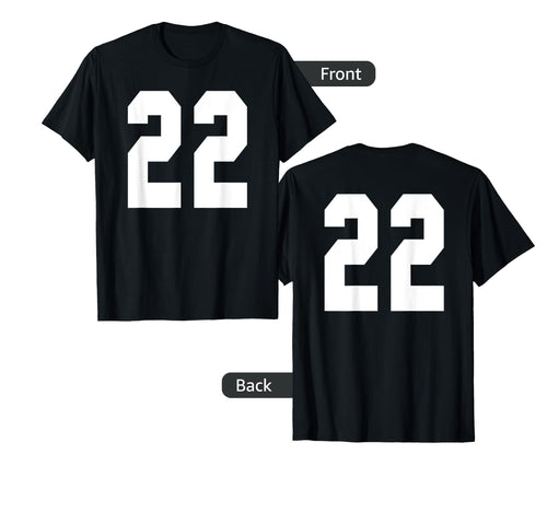 22 Team Sports Jersey Front Back Number T-Shirt - Custom Art Print Unisex - T-Shirt, Sweatshirt, Hoodie