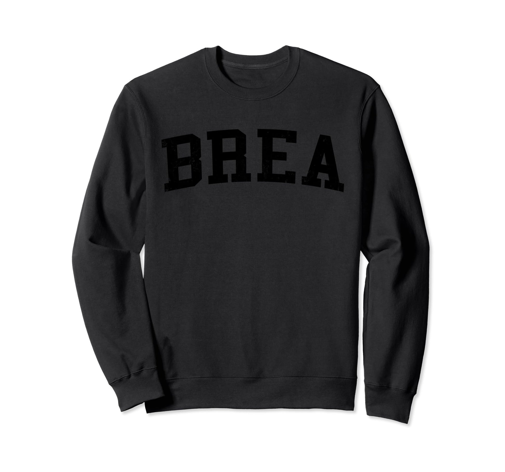 Brea Ca Distressed Black Varsity Sweatshirt - Graphic Print for Adults - T-Shirt, Sweatshirt, Hoodie