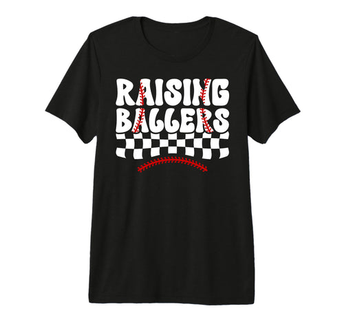 Raising Ballers Groovy Softball T-Shirt - Trendy Graphic Men Women - T-Shirt, Sweatshirt, Hoodie