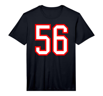 White Red Sports Team Number 56 T-Shirt - Fun Novelty Design for Adults - T-Shirt, Sweatshirt, Hoodie