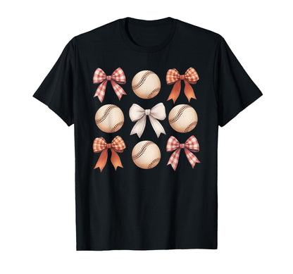 Baseball Coquette Bow Mom Sister T-Shirt - Novelty Apparel for Adults - T-Shirt, Sweatshirt, Hoodie
