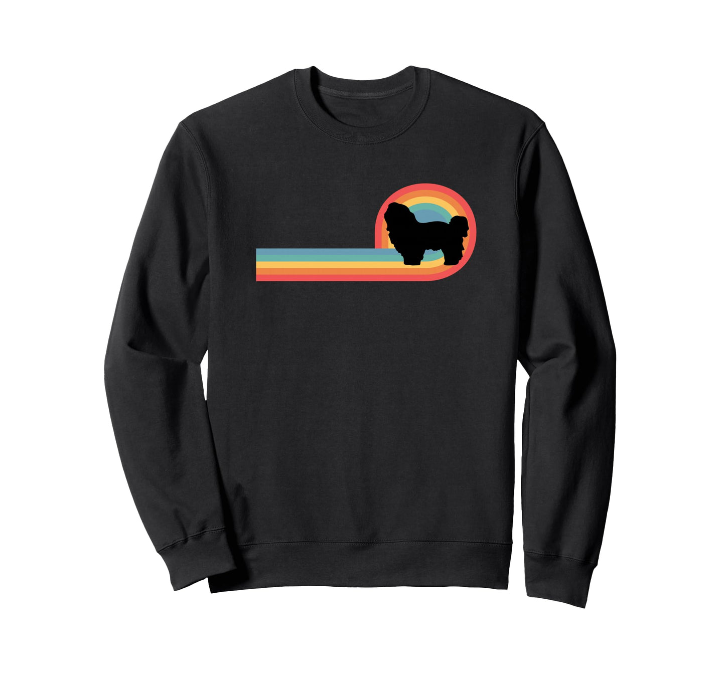 Lhasa Apso 70S Rainbow Dog Pet Sweatshirt - Minimalist Print for Adults - T-Shirt, Sweatshirt, Hoodie