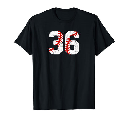 Baseball Player Jersey Number 36 36 T-Shirt - Unique Graphic for Adults - T-Shirt, Sweatshirt, Hoodie