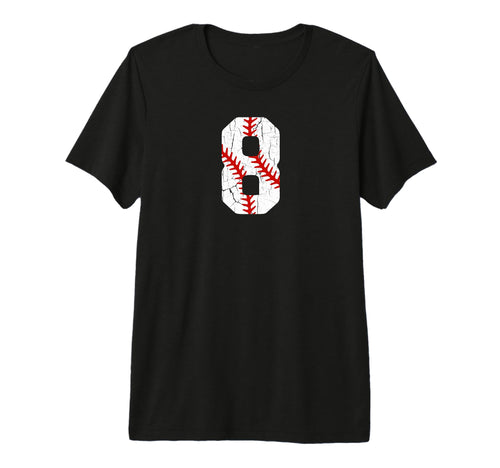 Baseball Player Jersey Number 8 8 T-Shirt - Trendy Graphic for Adults - T-Shirt, Sweatshirt, Hoodie