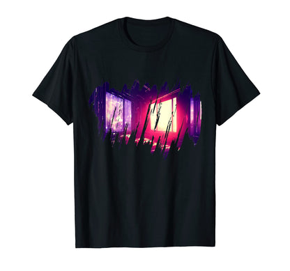 Vaporwave Aesthetic Sunrise City T-Shirt - Trendy Graphic for Adults - T-Shirt, Sweatshirt, Hoodie