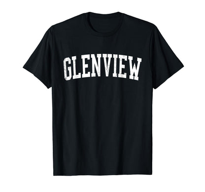 Glenview Il Distressed White Varsity T-Shirt - Streetwear Style Unisex - T-Shirt, Sweatshirt, Hoodie