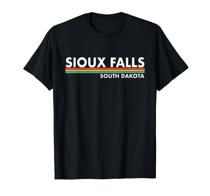 Sioux Falls South Dakota Stripes T-Shirt - Graphic Print Unisex - T-Shirt, Sweatshirt, Hoodie