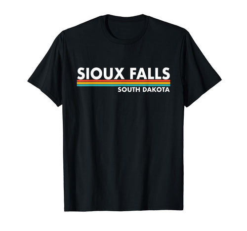 Sioux Falls South Dakota Stripes T-Shirt - Graphic Print Unisex - T-Shirt, Sweatshirt, Hoodie