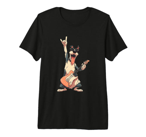 Funny Rock Dog Cartoon Music Lover T-Shirt - Fun Novelty Design for Adults - T-Shirt, Sweatshirt, Hoodie