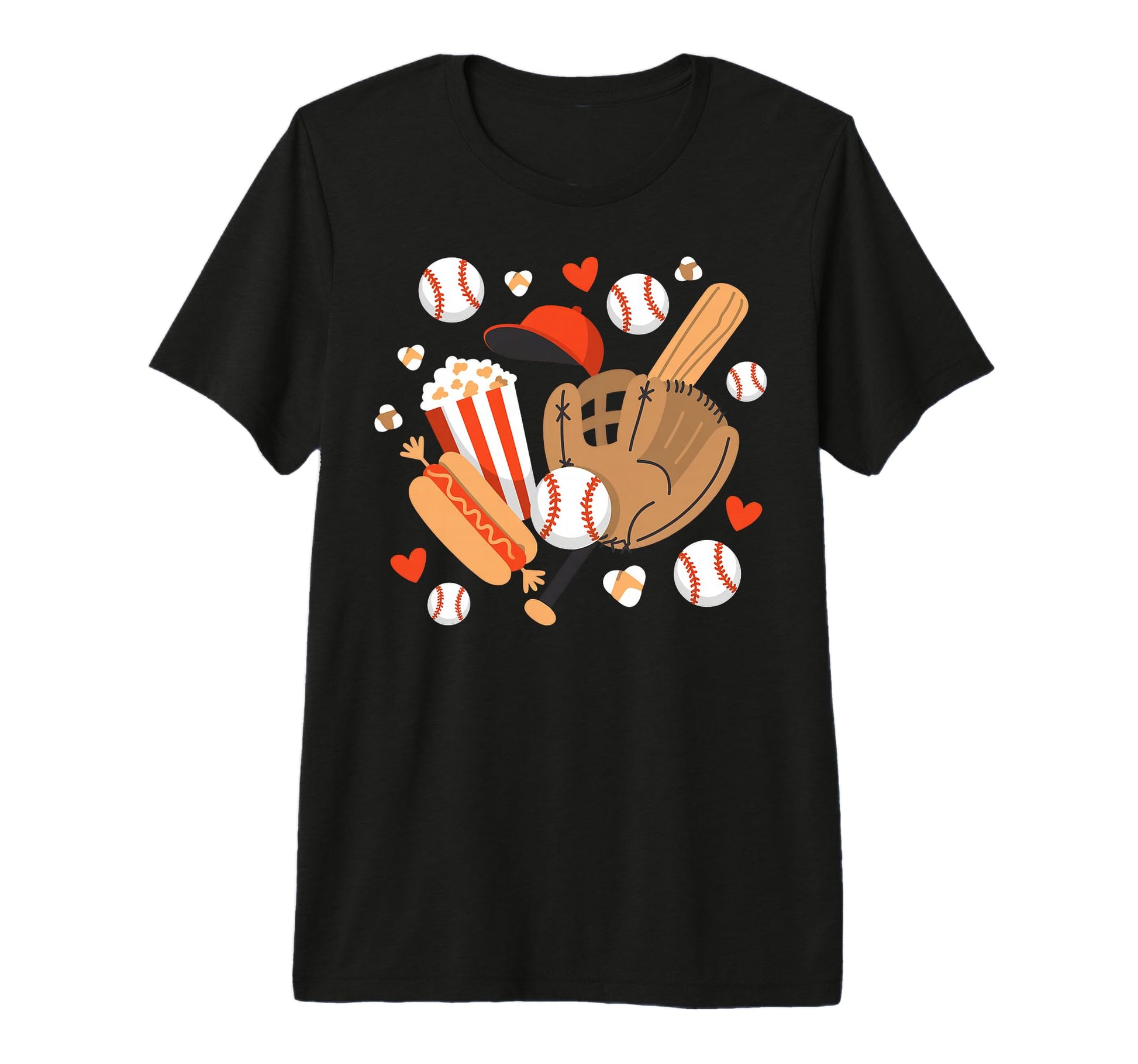 Playful Cartoon Baseball Elements T-Shirt - Trendy Graphic Men Women - T-Shirt, Sweatshirt, Hoodie