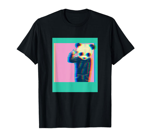 Vaporwave Panda Aesthetic Glitch T-Shirt - Fun Novelty Design Men Women - T-Shirt, Sweatshirt, Hoodie
