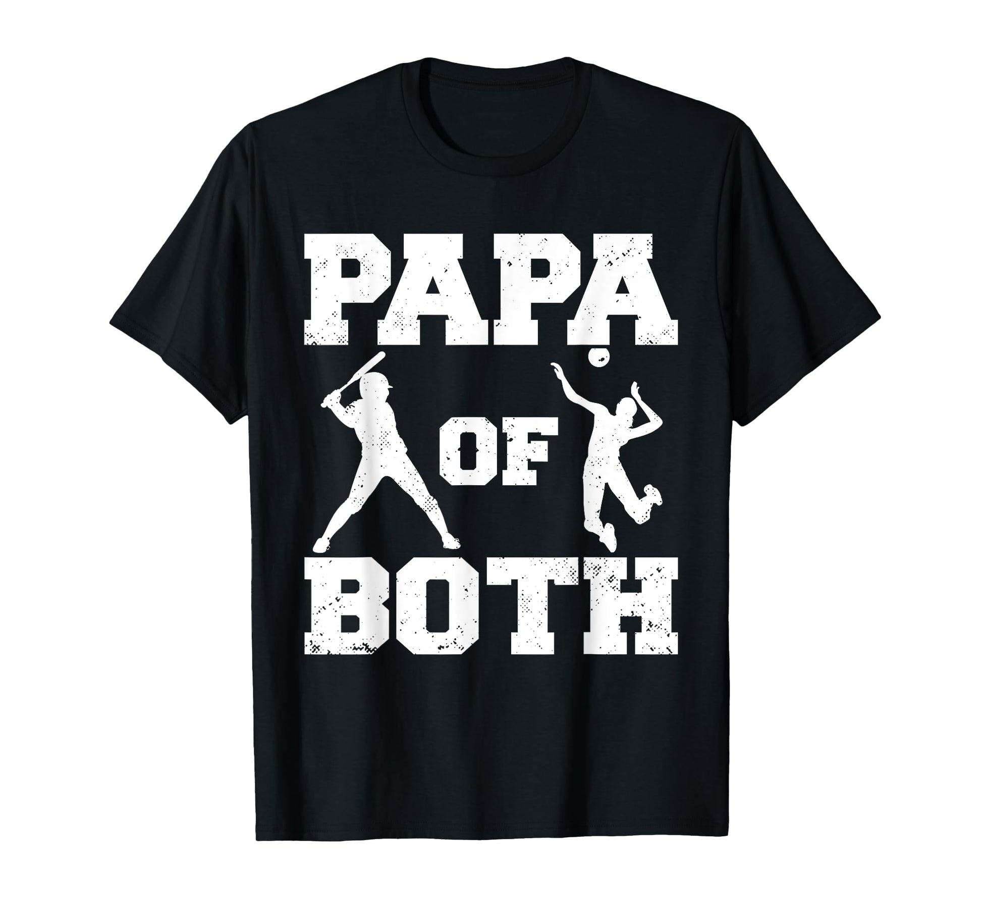 Papa Both Funny Baseball Volleyball Papa T-Shirt - Trendy Graphic Unisex - T-Shirt, Sweatshirt, Hoodie