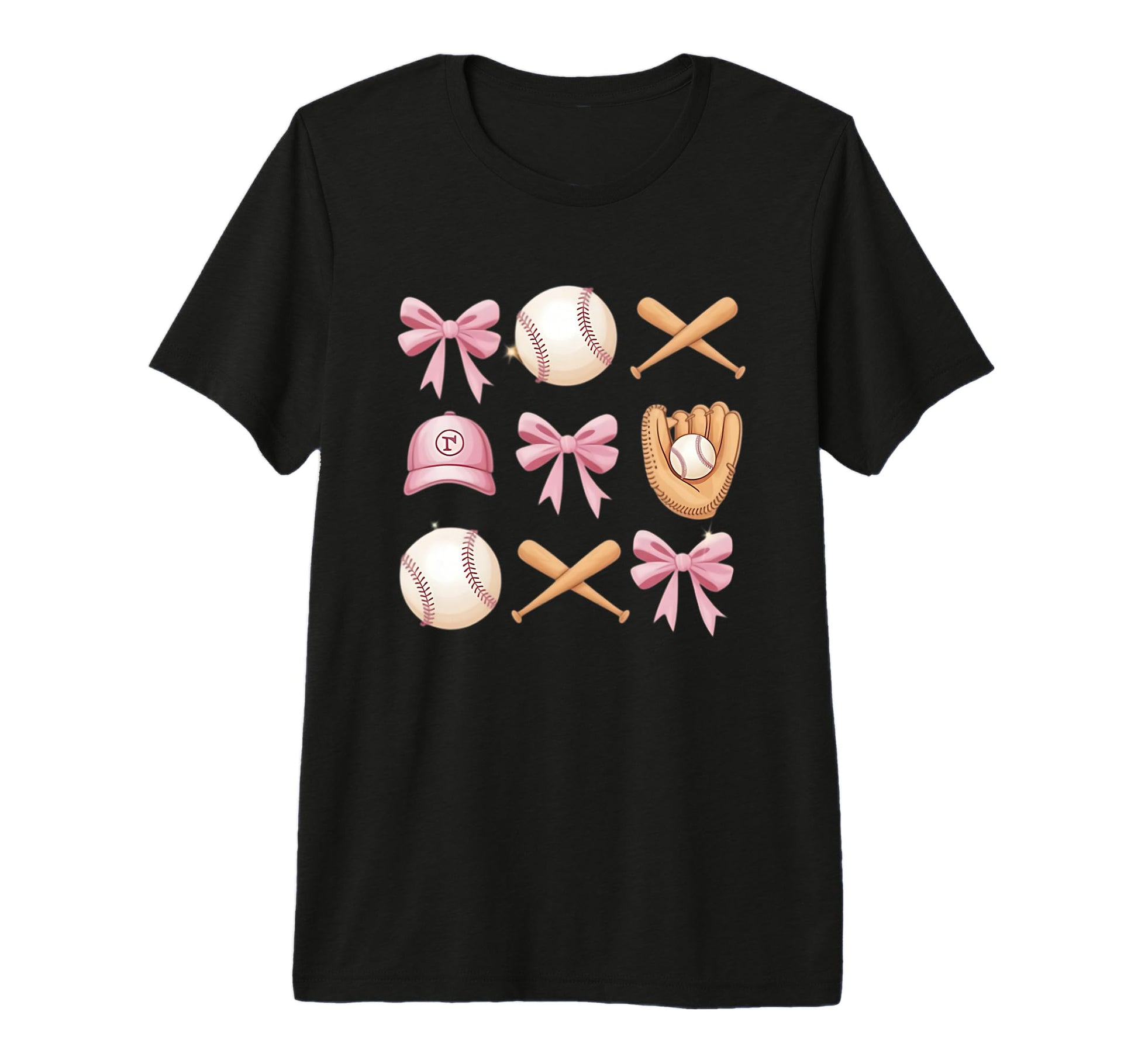 Baseball Coquette Bow Mom Sister Tri T-Shirt - Fun Novelty Design Unisex - T-Shirt, Sweatshirt, Hoodie