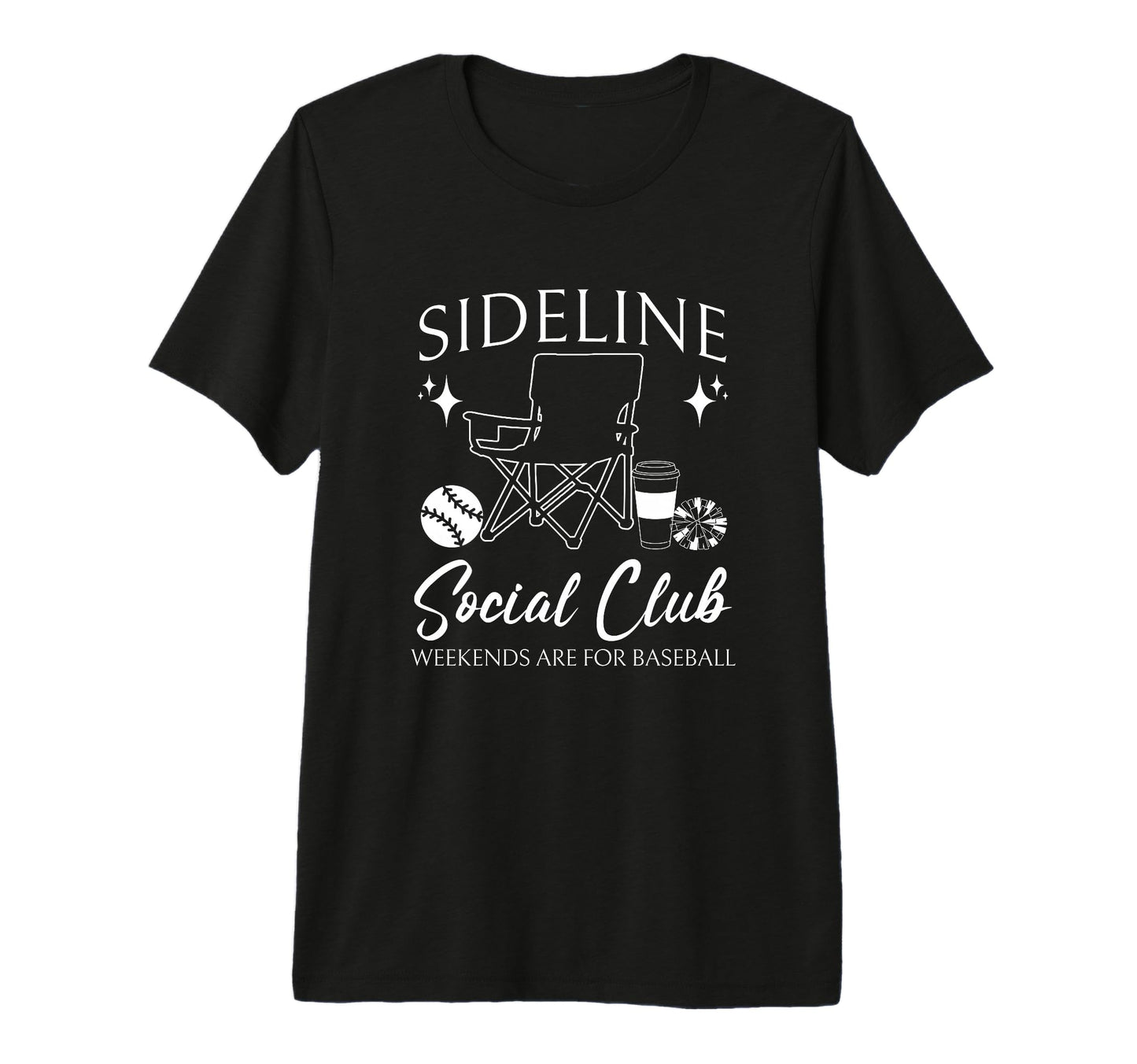 Sideline Social Club Baseball Mom Game T-Shirt - Graphic Print for Adults - T-Shirt, Sweatshirt, Hoodie