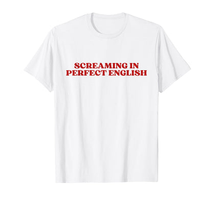 Screaming English Y2K Aesthetic T-Shirt - Minimalist Print for Adults - T-Shirt, Sweatshirt, Hoodie