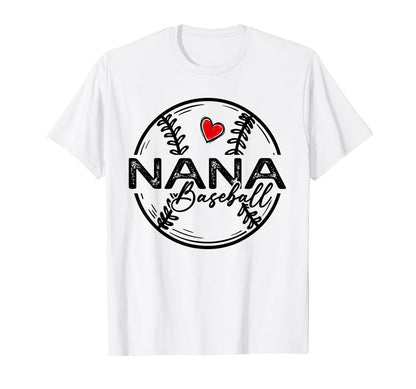 Baseball Nana Baseball Player Family T-Shirt - Aesthetic Graphic Men Women - T-Shirt, Sweatshirt, Hoodie