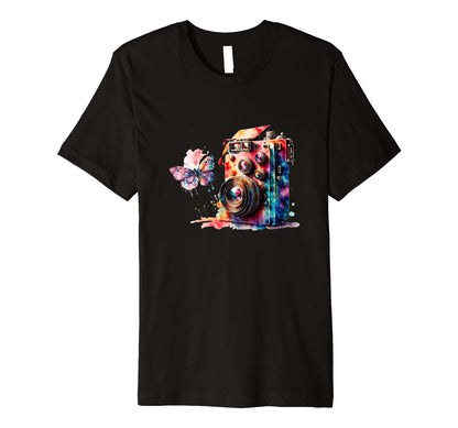Color Splash Camera Butterfly T-Shirt - Casual Everyday Wear Men Women - T-Shirt, Sweatshirt, Hoodie