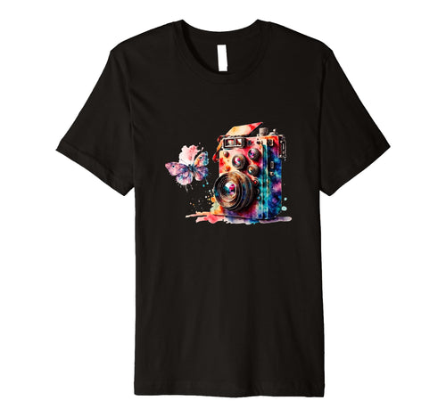 Color Splash Camera Butterfly T-Shirt - Casual Everyday Wear Men Women - T-Shirt, Sweatshirt, Hoodie