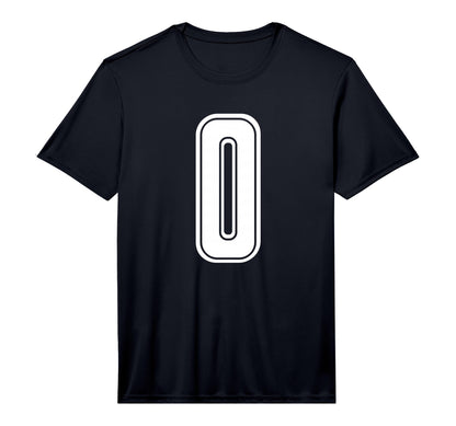 White Sport Team Number 0 T-Shirt - Casual Everyday Wear for Adults - T-Shirt, Sweatshirt, Hoodie