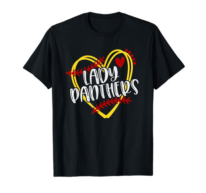 Softball Lady Panther School Sports Fan T-Shirt - Custom Art Print Unisex - T-Shirt, Sweatshirt, Hoodie