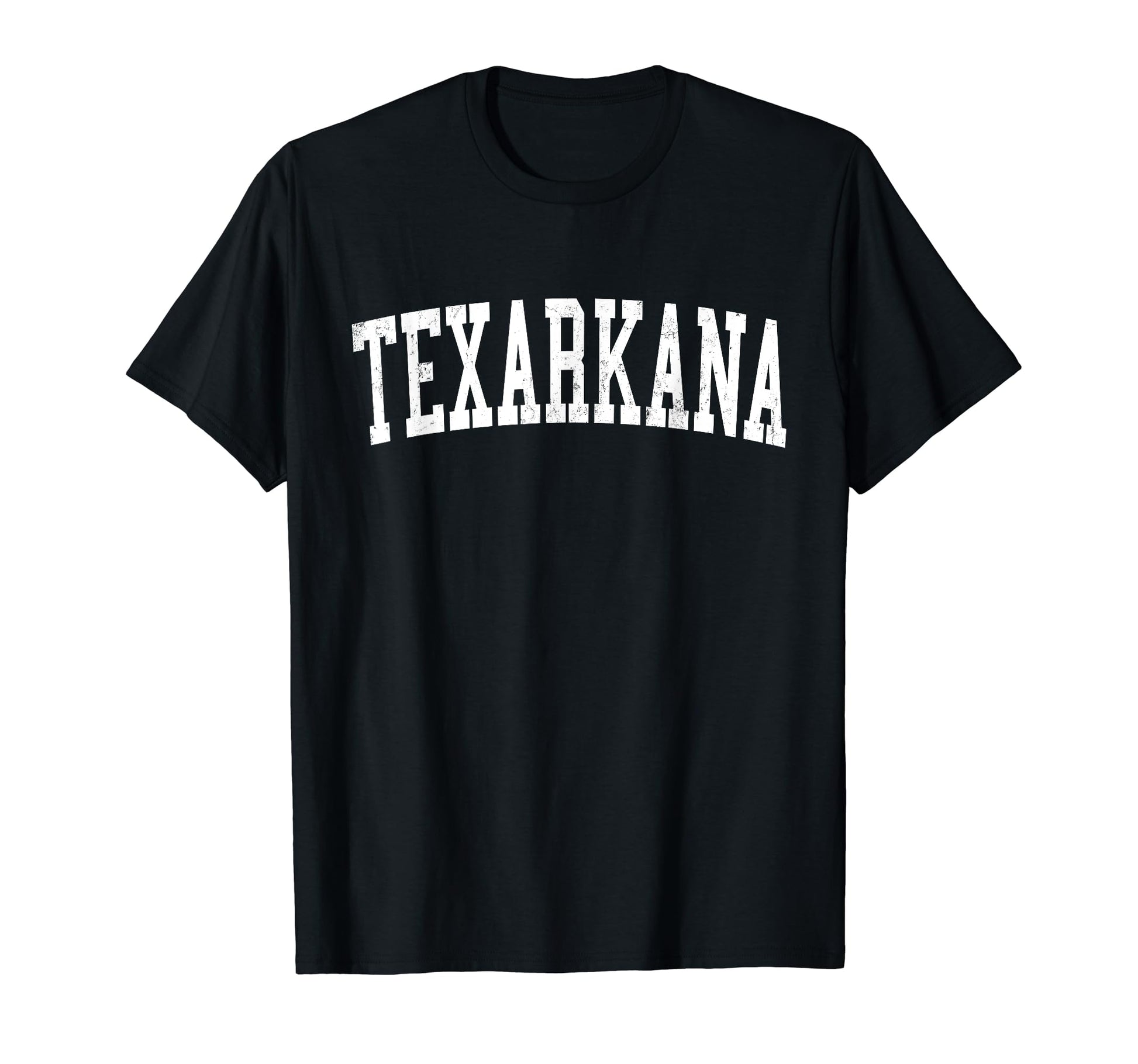 Texarkana Ar Distressed White Varsity T-Shirt - Custom Art Print Men Women - T-Shirt, Sweatshirt, Hoodie