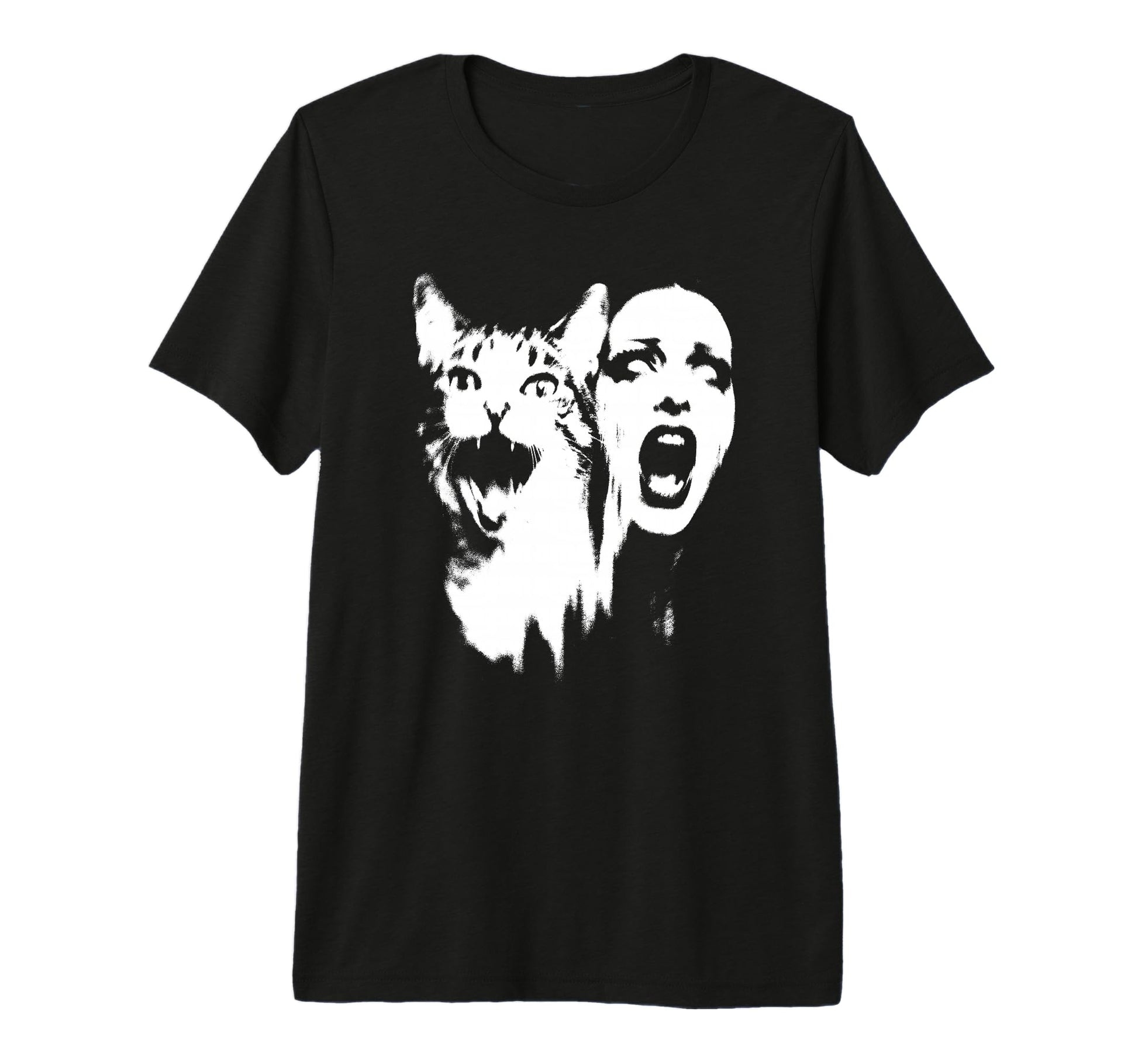 Punk And Cat Grunge 90S Distressed T-Shirt - Minimalist Print for Adults - T-Shirt, Sweatshirt, Hoodie
