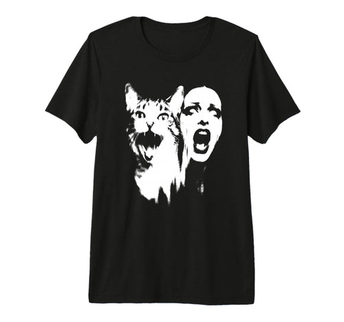 Punk And Cat Grunge 90S Distressed T-Shirt - Minimalist Print for Adults - T-Shirt, Sweatshirt, Hoodie