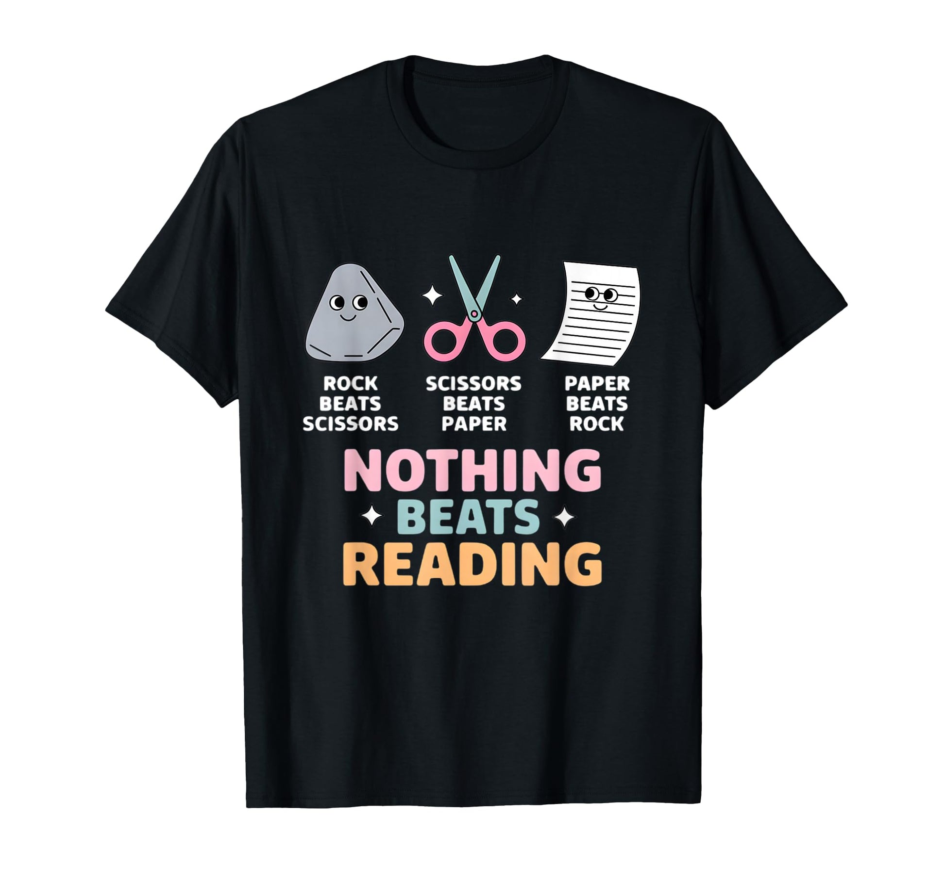 Rock Paper Scissors Teacher Librarian T-Shirt - Minimalist Print Unisex - T-Shirt, Sweatshirt, Hoodie