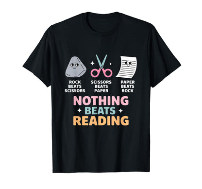 Rock Paper Scissors Teacher Librarian T-Shirt - Minimalist Print Unisex - T-Shirt, Sweatshirt, Hoodie