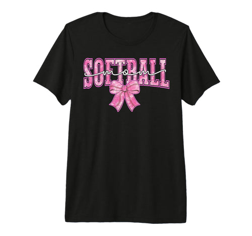 Softball Mom Coquette Bow Softball Mama T-Shirt - Trendy Graphic Unisex - T-Shirt, Sweatshirt, Hoodie