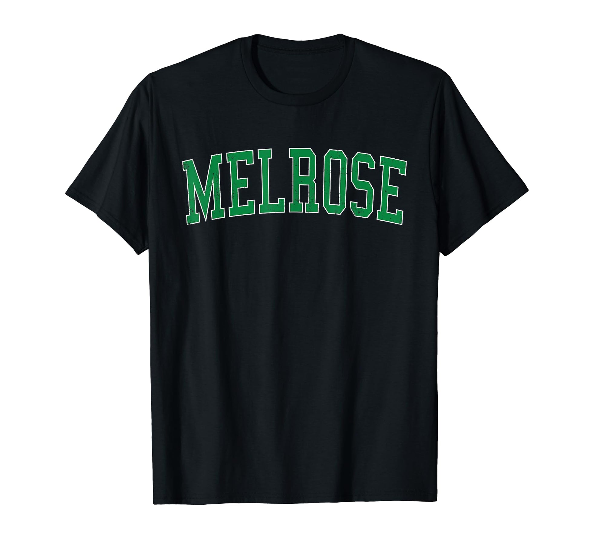 Melrose Ma Distressed Green Varsity T-Shirt - Minimalist Print Men Women - T-Shirt, Sweatshirt, Hoodie