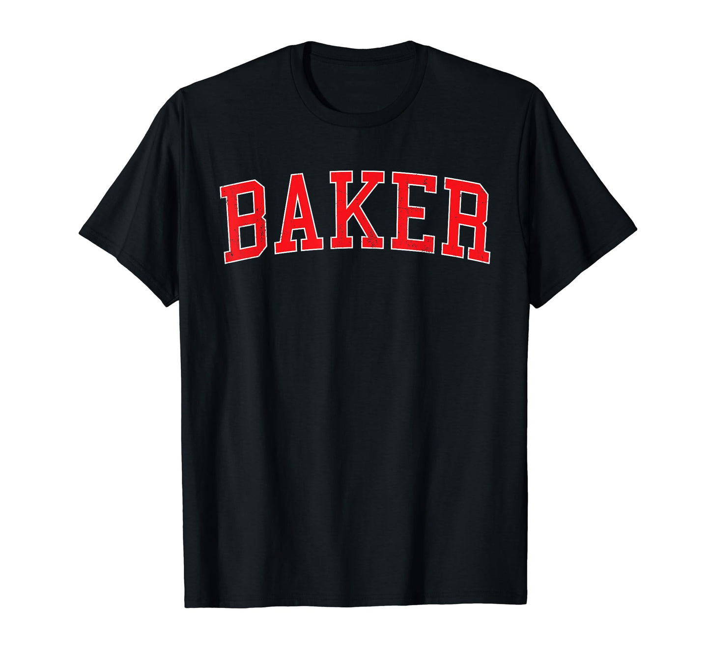 Baker La Distressed Red Varsity T-Shirt - Fun Novelty Design Men Women - T-Shirt, Sweatshirt, Hoodie