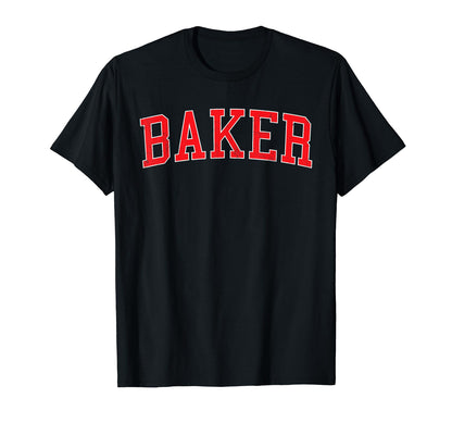 Baker La Distressed Red Varsity T-Shirt - Fun Novelty Design Men Women - T-Shirt, Sweatshirt, Hoodie