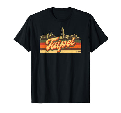 Taipei Skyline Taiwan Stripes Taiwanese T-Shirt - Custom Art Print Unisex - T-Shirt, Sweatshirt, Hoodie