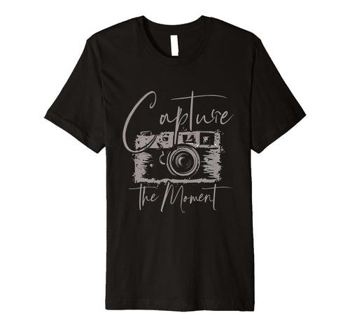 Capture Moment Photography Camera T-Shirt - Minimalist Print for Adults - T-Shirt, Sweatshirt, Hoodie