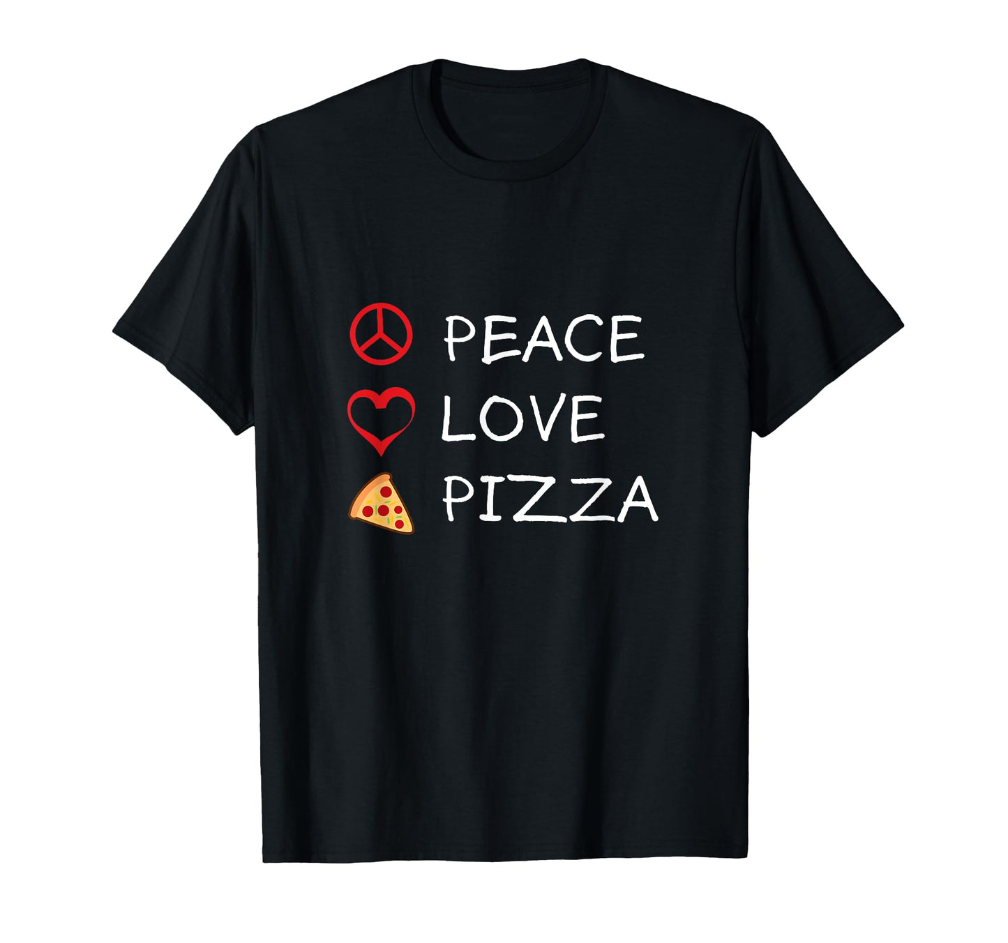 Peace Love Pizza Hippie Italian Foodies T-Shirt - Graphic Print for Adults - T-Shirt, Sweatshirt, Hoodie