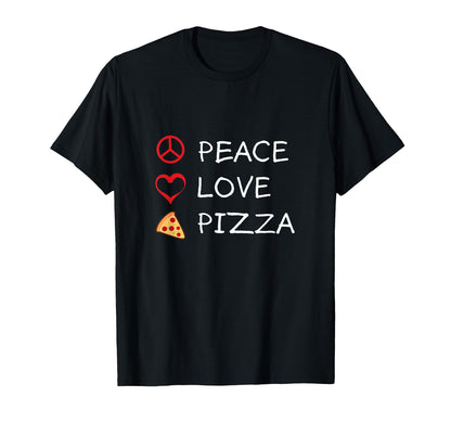 Peace Love Pizza Hippie Italian Foodies T-Shirt - Graphic Print for Adults - T-Shirt, Sweatshirt, Hoodie