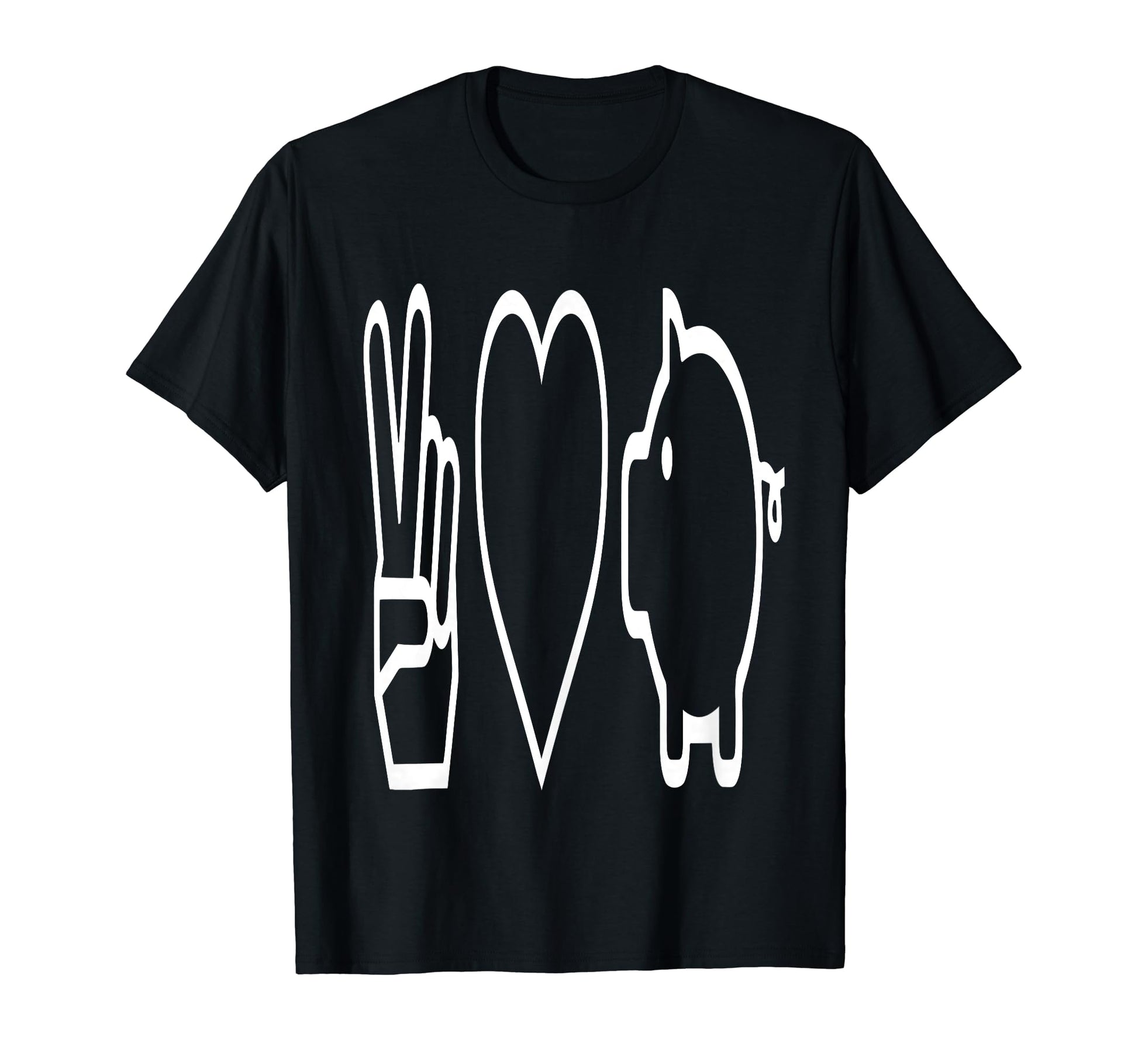 Peace Love And Pig Gift T-Shirt - Minimalist Print Unisex - T-Shirt, Sweatshirt, Hoodie