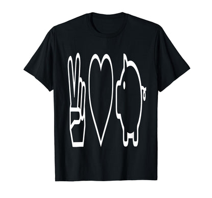 Peace Love And Pig Gift T-Shirt - Minimalist Print Unisex - T-Shirt, Sweatshirt, Hoodie