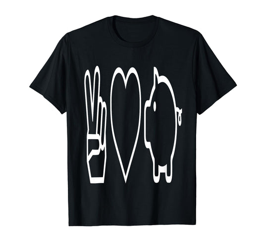 Peace Love And Pig Gift T-Shirt - Minimalist Print Unisex - T-Shirt, Sweatshirt, Hoodie
