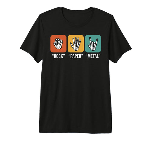Rock Paper Metal Rock N Roll Funny T-Shirt - Novelty Apparel for Adults - T-Shirt, Sweatshirt, Hoodie