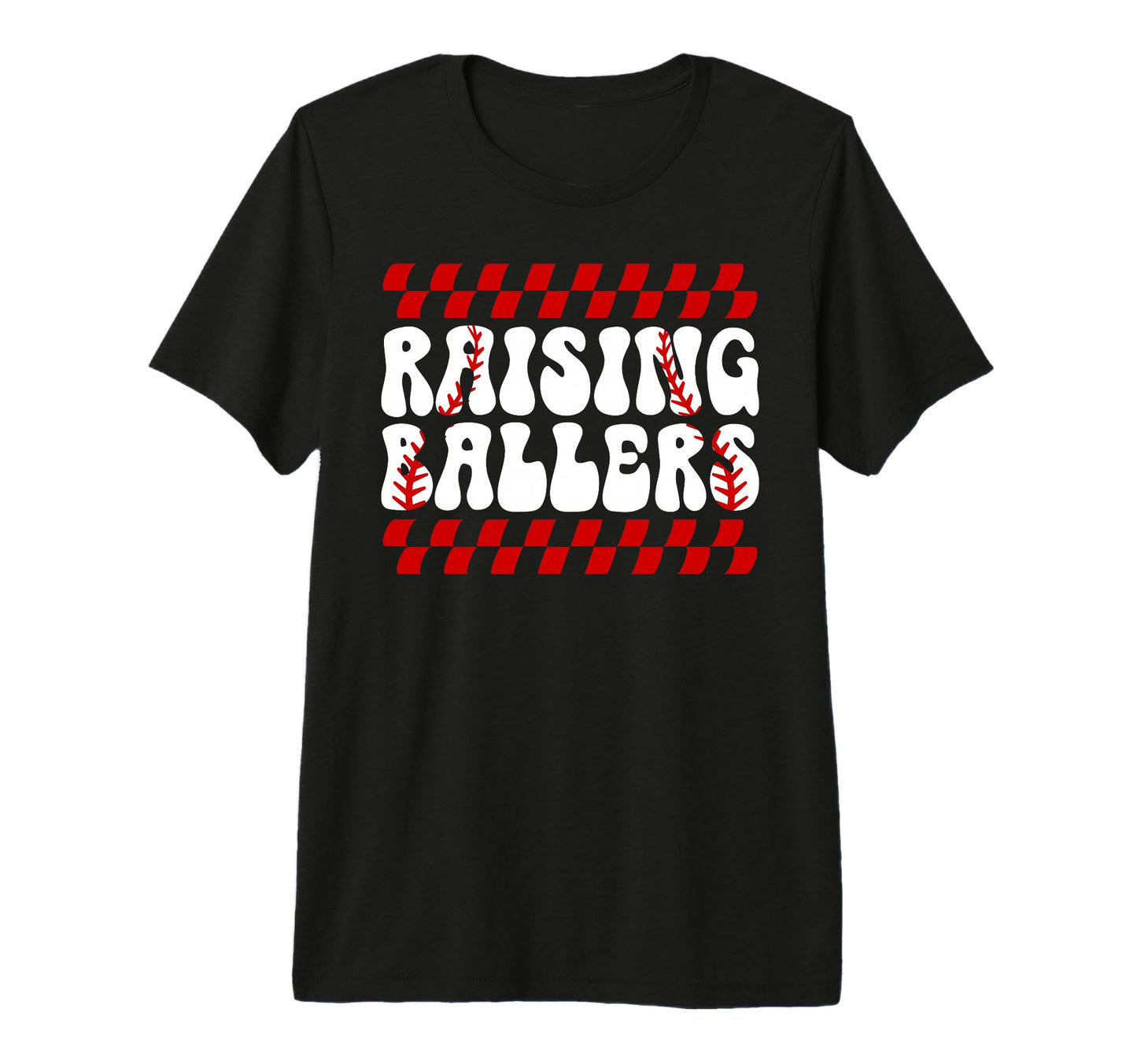 Raising Ballers Groovy Softball T-Shirt - Fun Novelty Design Unisex - T-Shirt, Sweatshirt, Hoodie
